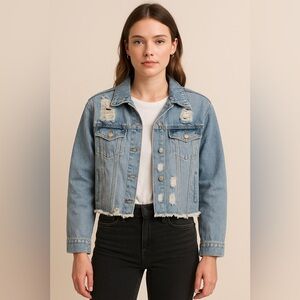 Distressed Blue Denim Jacket